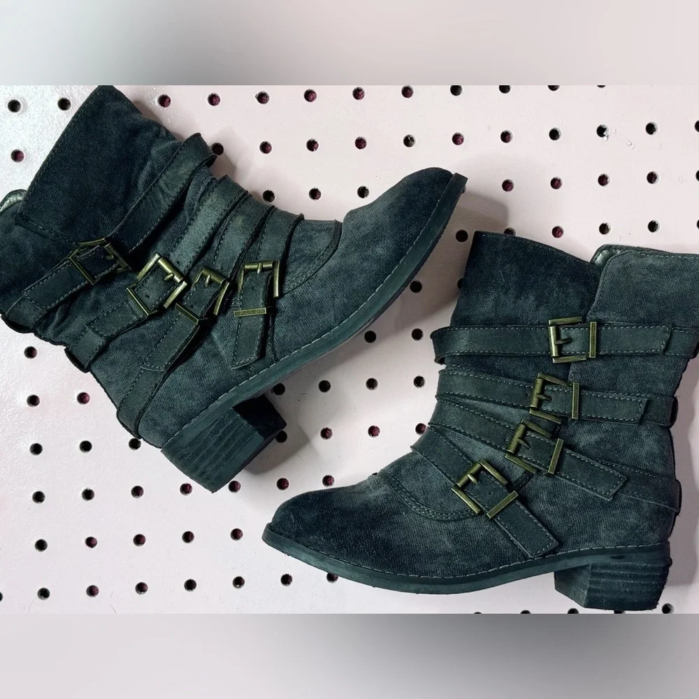 Joyfolie Boots. Size 12. Great Condition. Distressed Look. Buckles. Boho